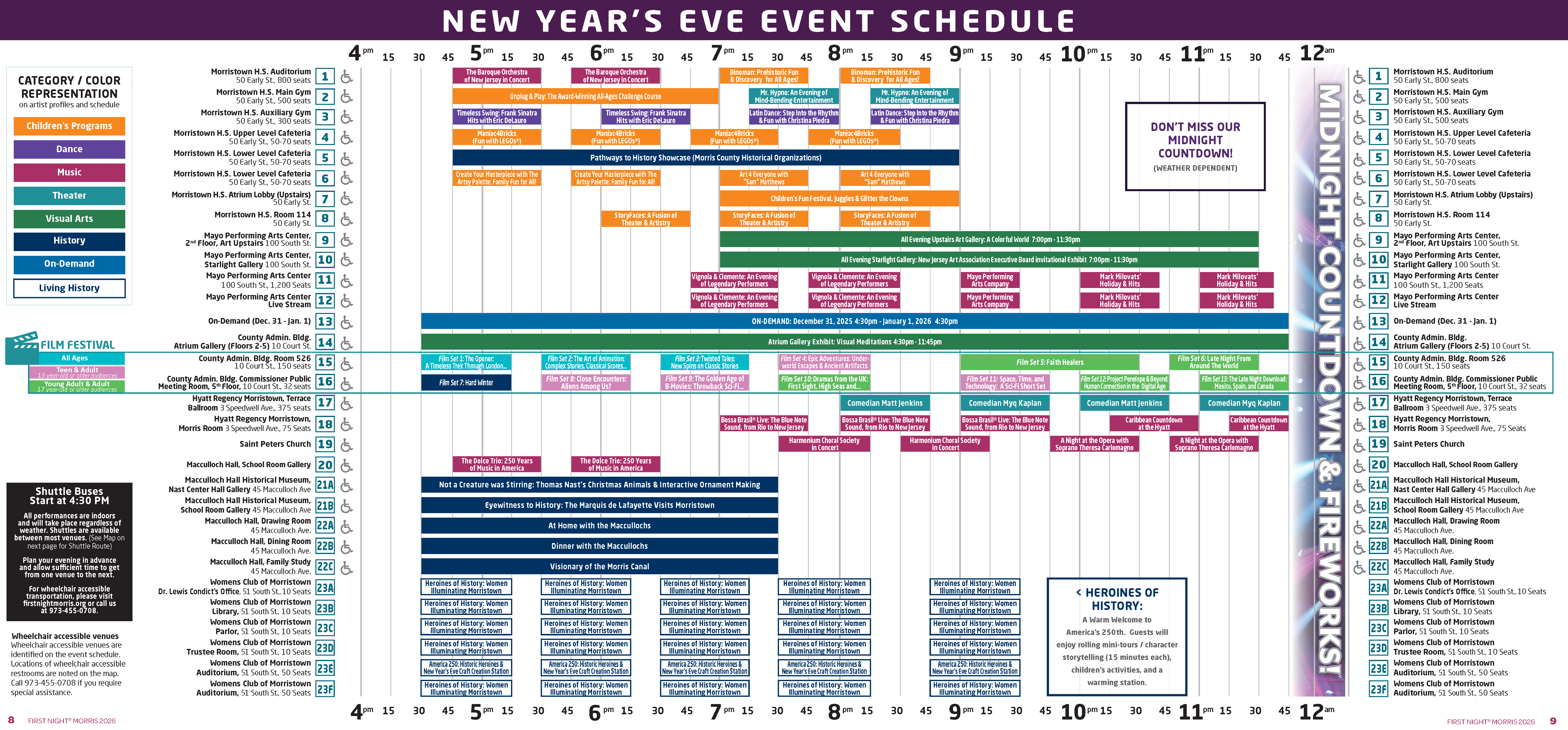 First Night Morris County Schedule 2026 12-31-25-1